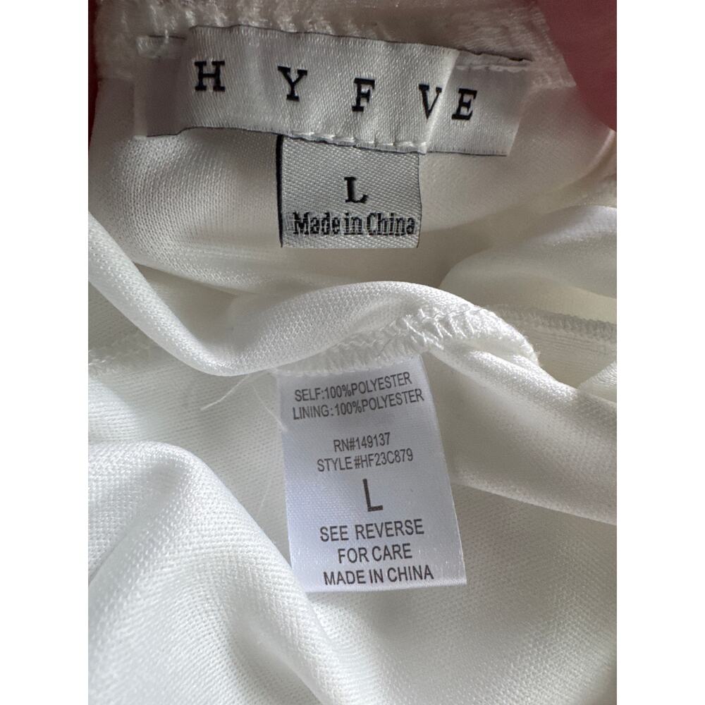 HYFVE White Ruffle crochet Trim Tiered Boho sleeveless Maxi Dress large - Picture 12 of 13